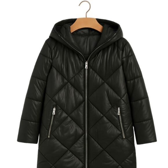 Nuage Hooded Puffer Coat – Black, Size X-Small (New) - Picture 5 of 6